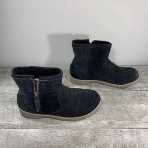 Sorel NL2189 Meadow Zip Wateproof Black Suede Pull On Women's Boots Size 7